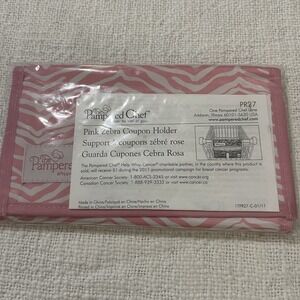 NewPackage Pampered Chef Pink Zebra Coupon Holder Breast Cancer Awareness